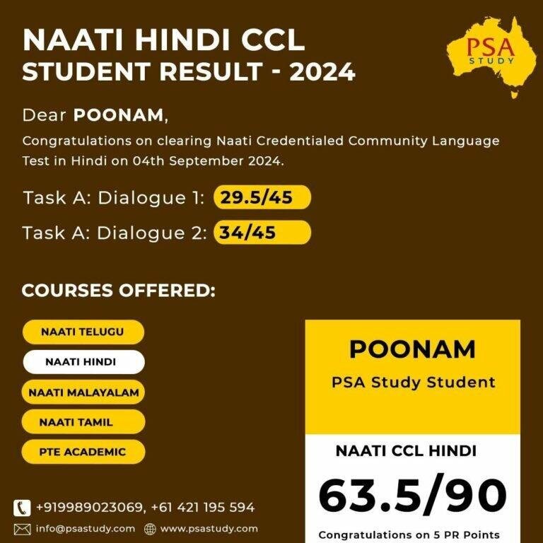 NAATI Hindi course schedules online